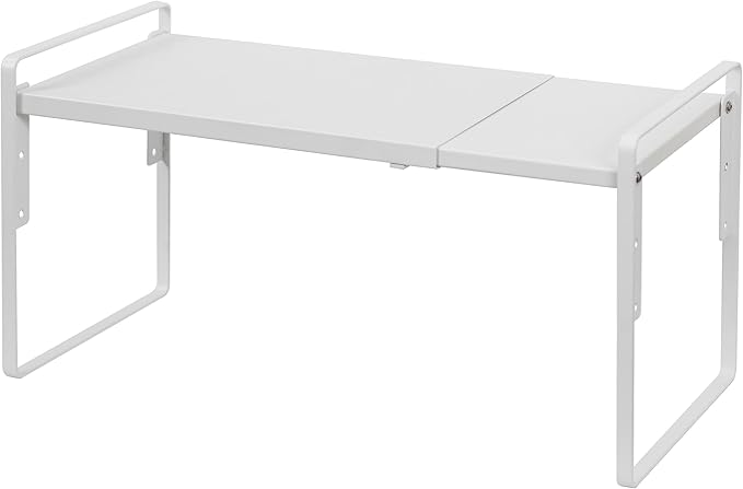Nxconsu Cabinet Shelf Riser, Adjustable Cabinet Organizer, 8.6" Deep White