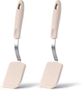 Yetene 2 Pcs Mini Silicone Cookie Brownie Spatula,Solid Flat,Khaki
