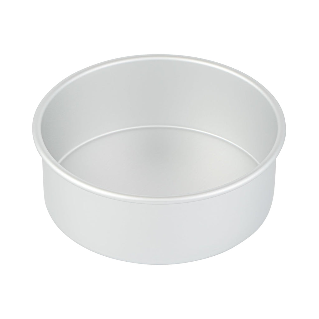 Restaurantware-Met Lux 8 x 3 Inch Straight-Sided Baking Tin, 1 Round Cake Pan - Oven-Ready, Freezable, Anodized Aluminum Round Baking Pan, Greaseproof, For Layer Birthday Cake