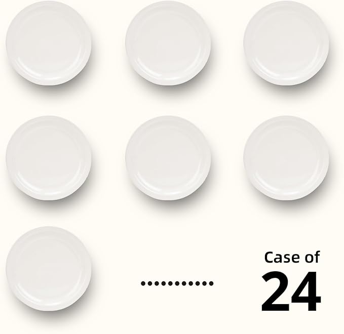 IRESTAURANT PLUS Stoneware Narrow Rim Commercial Grade Dinnerware America White, Plate 9", Case of 24