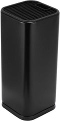 Dura Living Universal Knife Block Holder, Stainless Steel Knife Stand Without Knives, Safe Space Saver Stable Knife Storage with Scissors Slot, Detachable for Easy Cleaning, Kitchen Organizer, Black