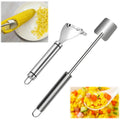 Corn Cob Peeler, 2025 NEW Long Handle Stainless Steel Corn Peeler for Corn on the Cob Stripper Tool, Corns Peelers Stainless Steel Splitter Tool Easy Fast Corn Remover Tool for Home Kitchen (2pcs)