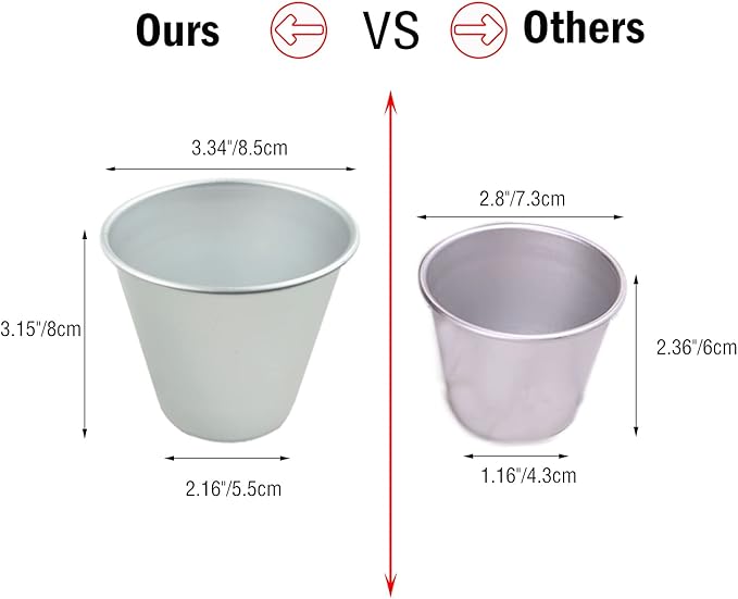 Proshopping 6 Packs Popover Pan, Aluminium Pudding Cup, Large Muffin Mold