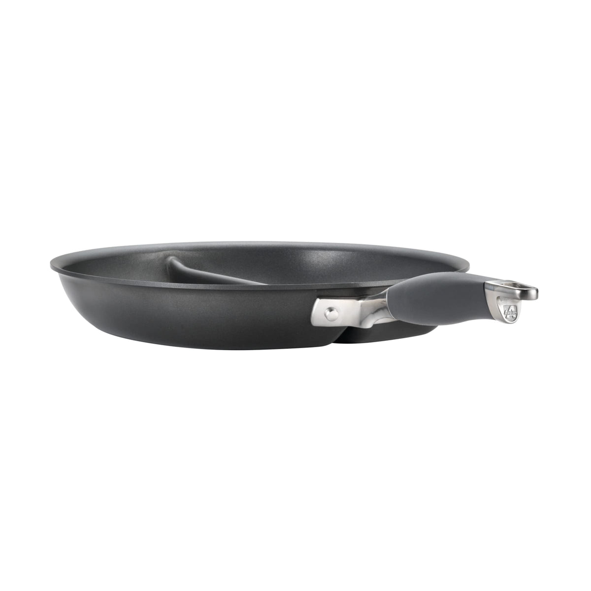 Anolon Advanced Hard Anodized Nonstick Divided Grill / Griddle Pan / Skillet - 12.5 Inch, Gray