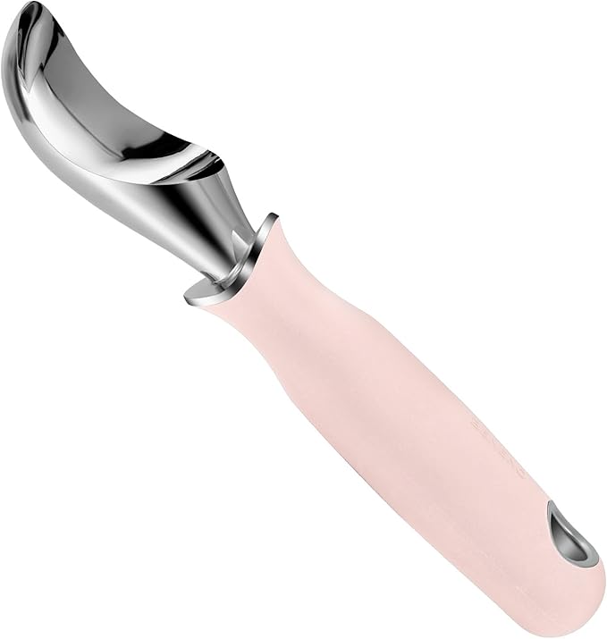 Beneno Premium Heavy Duty Ice Cream Scoop with Ergonomic Grip Handle, Pink