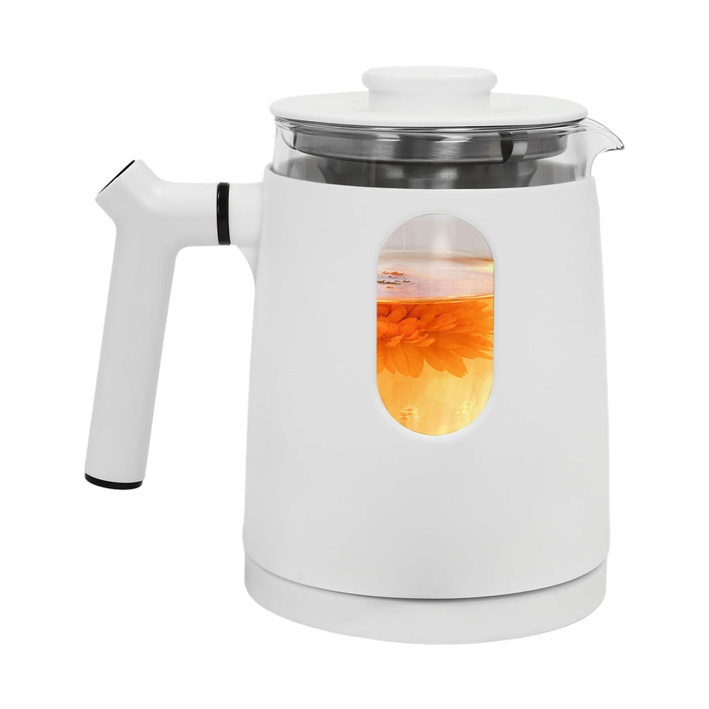 Electric Kettle,Temperature Control Glass Tea Maker LCD Display,Water Boiler & Heater With 360° Swivel Base and 6 Different Kinds of Functions For Coffee,Tea,Milk,Water,Hot Chocolate (White)