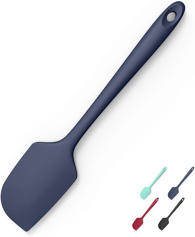 Doosu 600°F Heat Resistant Silicone Spatula for Baking (11.4in, Navy Blue)