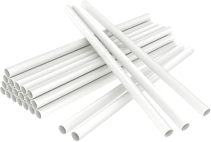 FurRain White Plastic Cake Dowel Rods for Tiered Cake Construction and Stacking Supporting Cake Round Dowels Straws with 0.4 Inch Diameter (9.5 Inch Length)