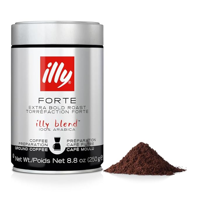 illy Ground Drip Coffee, Forte Dark Roast, 8.8 oz