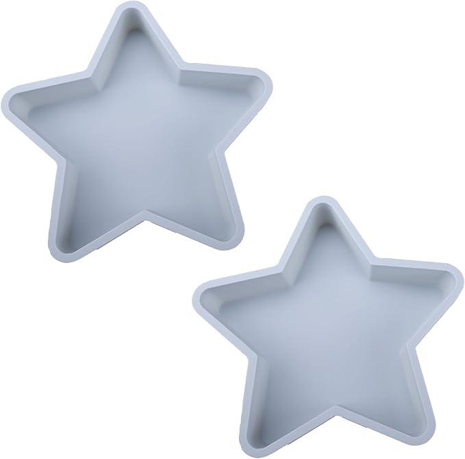 Velicber 2 Pcs Star Cake Pan 10 Inch Silicone Star Mold, Easy to Release
