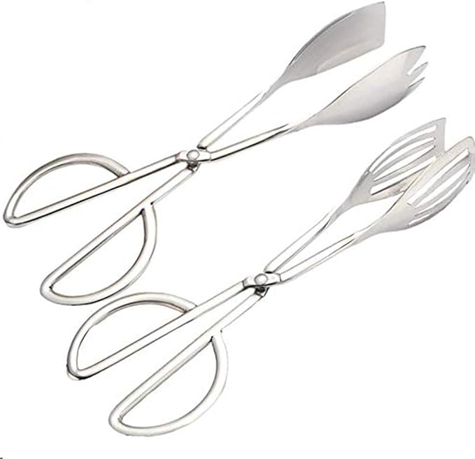 2-PACK Salad Tongs for Serving Buffet Party Catering with Stainless Steel Cooking Kitchen Tongs 10.3"