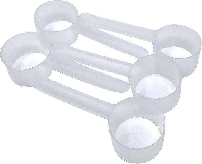 48 mL (48 CC | 1.62 Oz.) Long Handle Scoop for Measuring Coffee, Pet Food, Grains, Protein, Spices and Other Dry Goods (Pack of 5)