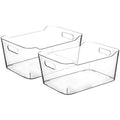 Clear Plastic Storage Bins for Kitchen Organization or Pantry Organizers and Storage, Freezer Fridge Organizer Containers Bin for Organizing Refrigerator Closet Cabinet Organizers