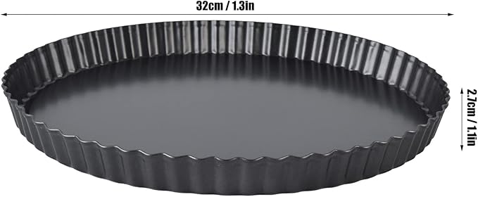 Moofey Tart Pan with Removable Bottom, Non Stick Quiche Baking Dish, Large Fluted Quiche Pan for Baking, 13 Inch