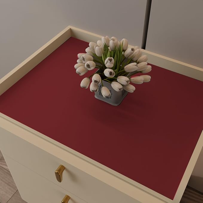 Zinkooat Nightstand Cover - 12x12 Inch Waterproof Easy to Clean Can Conceal Flaws Protector The Table Top from Scratches Used for Dining (Black+Wine Red 12x12)