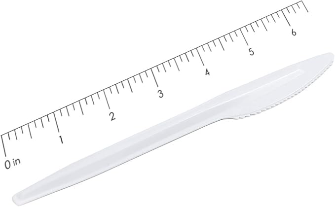 BluShine 600 Pack White Plastic Knives, Disposable Bulk Cutlery