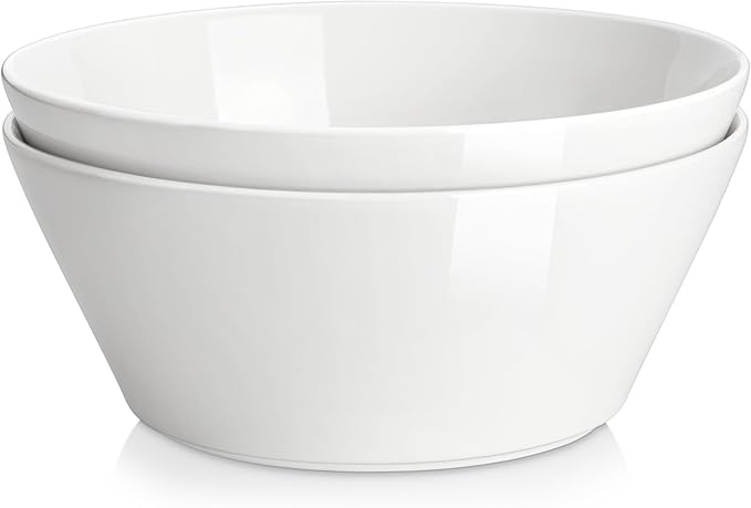 MALACASA 105 OZ Large Serving Bowls Ceramic Salad Soup Bowls Set of 2