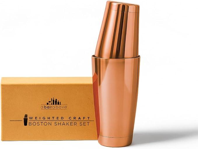 A Bar Above Boston Cocktail Shaker Set Weighted 18 and 28 Oz Antique Copper