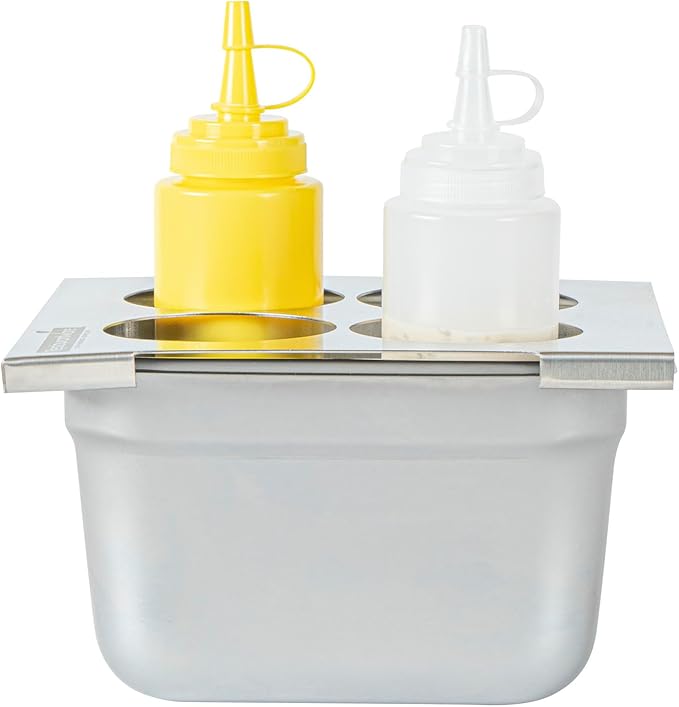 Restaurantware Stainless Steel Bottle Organizer - 1 Count - 6.299 x 7.087 x 0.394 Inches - Dishwasher-Friendly Condiment Holder - Kitchen Bottle Rack - Space-Saving Design - Silver