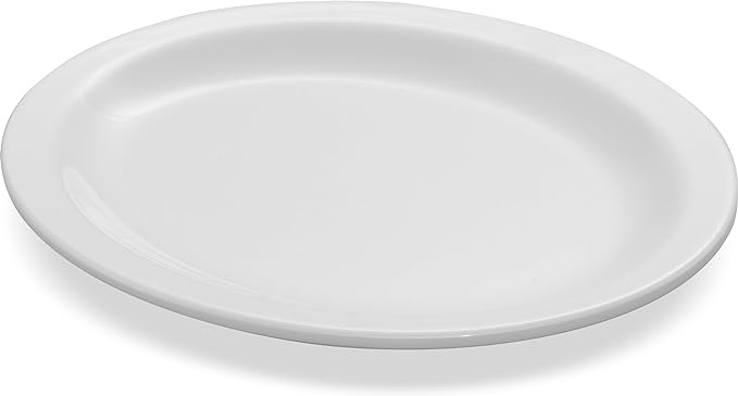 Carlisle FoodService Products Kingline Plastic Oval Platter Oval Tray for Home and Restaurant, Melamine, 12 x 9 Inches, White, (Pack of 12)