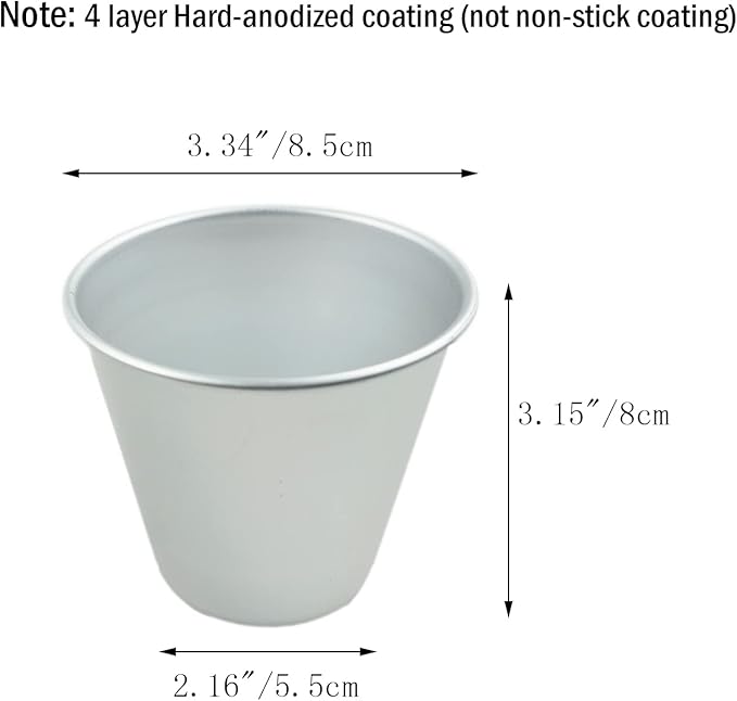 Proshopping 6 Packs Popover Pan, Aluminium Pudding Cup, Large Muffin Mold