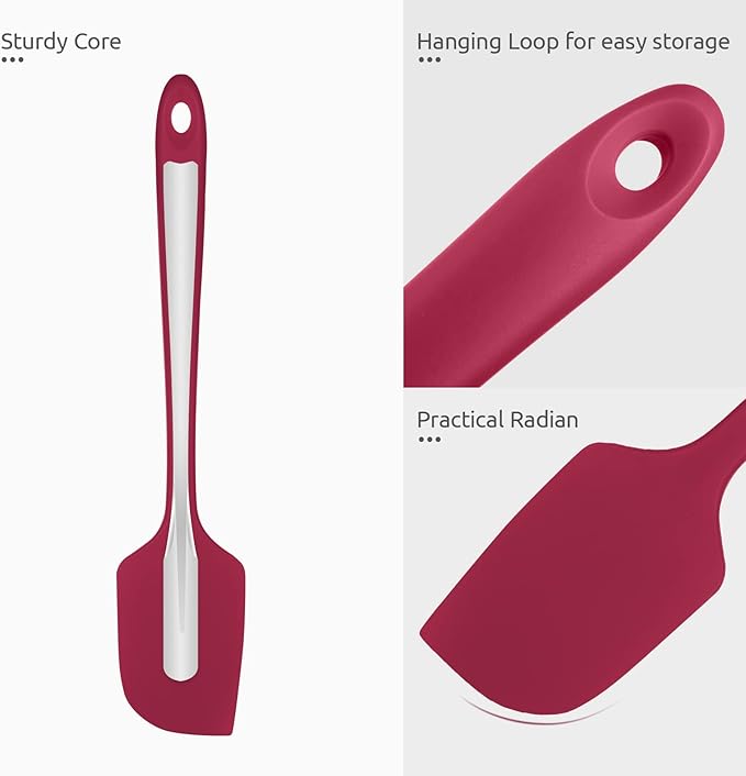 U-Taste Silicone Large Spatula, 600ºF High Temp Bowl Scraper, 11.38in, Red