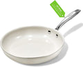SAKAMOSH 9.5" Nonstick Ceramic Frying Pan, Non Toxic Pan, White