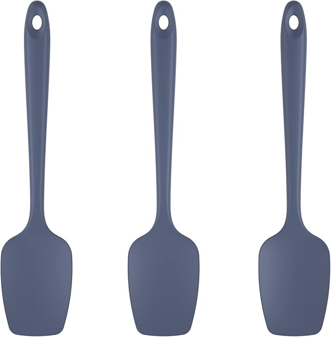 U-Taste Silicone Spoon Spatula Set of 3, 600°F High Temp, Midnight Blue