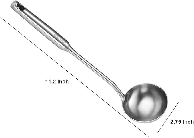 Soup Ladle,304 Stainless Steel Cooking Ladle with Long Handle,3.9 Inch