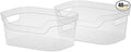 Sterilite 9.5 x 6.5 x 4 Inch Small Open Scoop Front Clear Storage Bin with Comfortable Carry Through Handles for Household Organization (48 Pack)