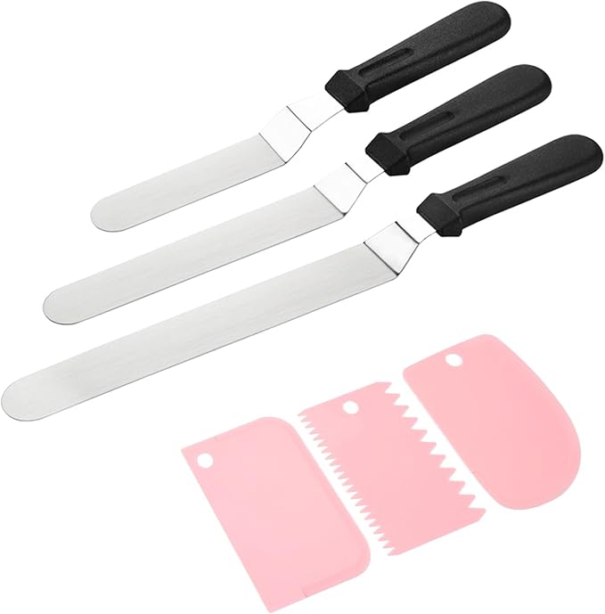 Offset Icing Spatula Set, Stainless Steel Cake Decorating Tools