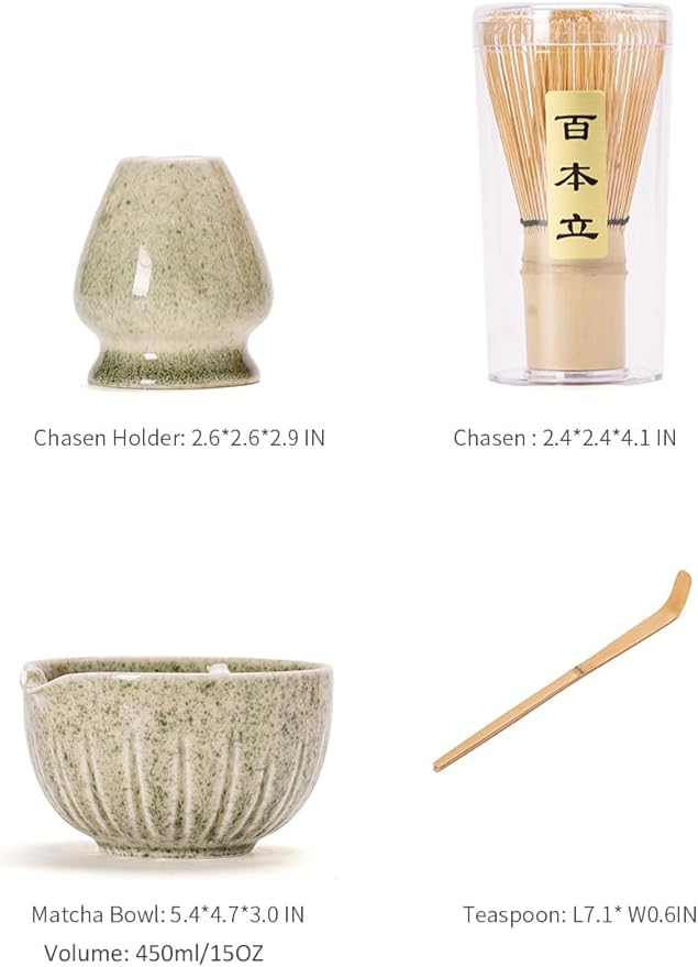TANG PIN Matcha Set - Match Bowl and Whisk, 15 OZ Matcha Whisk Set