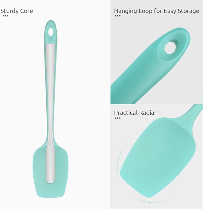 U-Taste Silicone Spoon Spatula, 600°F High Temp Spoonula, 11.38", Aqua Sky