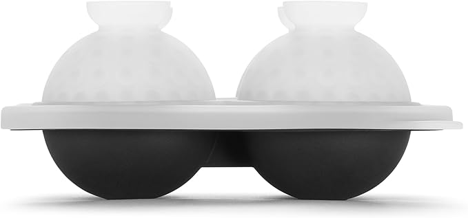 ACOOKEE Novelty Golf Gifts Ball Ice Maker Mold, 2.2" Large Sphere Round Ice Cube Mold for Cocktails, Whiskey, Bourbon Chilling, 4 Hole Fun Shapes Big Silicone Circle Ice Cube Trays