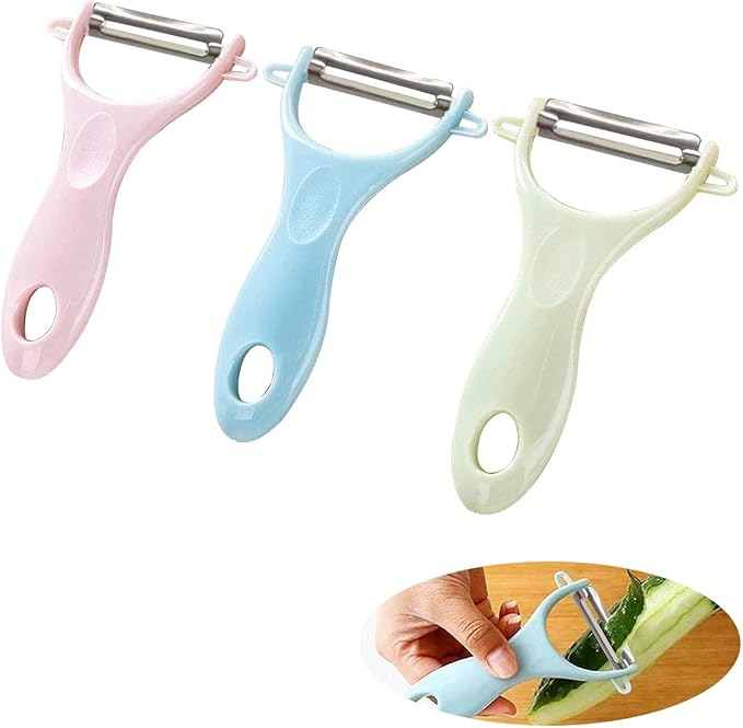 CookTaitai Potato Peelers 3 Pack, Fruit Peelers Potato Peeler, Cucumber, Apple Peelers for kitchen Original Vegetable Peeler-Set of 3 (Stainless Steel)