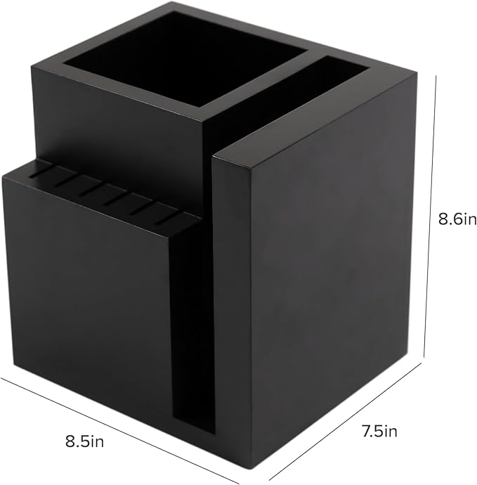 KitchenEdge Magnetic Knife Block & Utensil Holder, Black