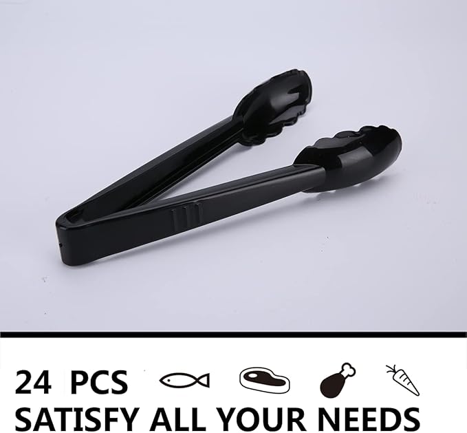 ICHROSAYA Plastic Serving Tongs Disposable Kitchen Tongs for Food Salad