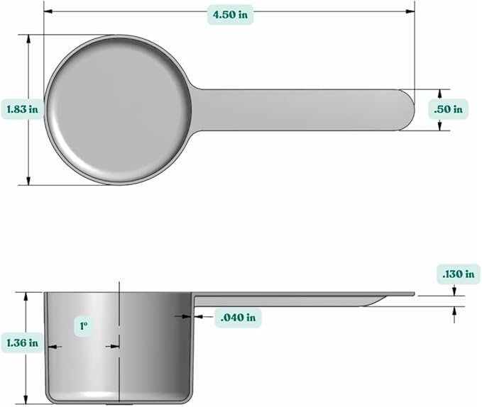 Supplement and Supply 50 mL (50 CC | 1.69 Oz.) Long Handle Plastic Measuring Scoop for Coffee, Protein Powder, Pet Food, Spices, Grains, Dry Goods – Food-Grade BPA-Free (Pack of 10)