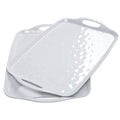 TP Melamine Serving Trays with Handles, 17” x 12”, Set of 2, Pure White