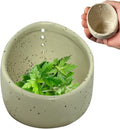 Pottery Herb Stripper Bowl, Upgrade Pottery Herb Stripper Cup Ceramic Herb Peeling Cup, Handmade Different Round Hole Sizes Suitable for Peeling Off The Leafy Assembly (B)