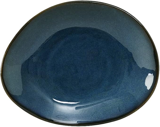 Tuxton GAN-650 Vitrified China Artisan Ellipse Plate, 8-3/8" x 6-7/8", Night Sky (Pack of 12),