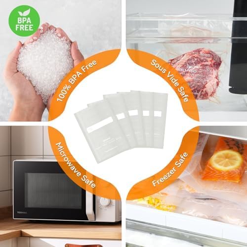 Wevac Vacuum Sealer Bags for Food, 6"x100' & 8"x100' Rolls with Cutter Box