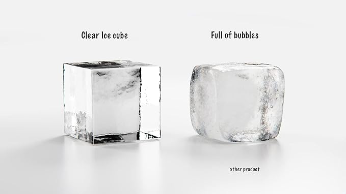 LEMONSODA Crystal Clear Ice Cube Tray, Makes 8 2 Inch Square Molds