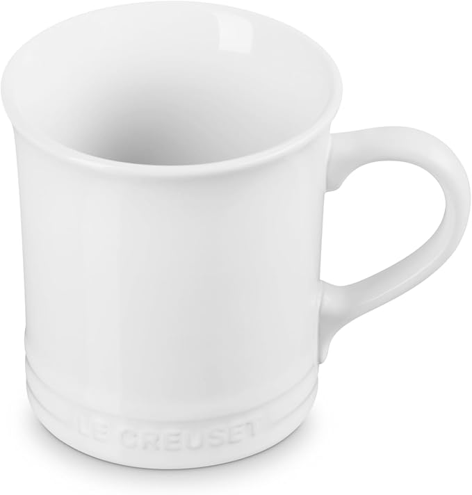 Le Creuset Demi Kettle (1.25 qt.) and 2 Mugs (14 oz. each), White/Black