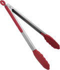 U-Taste Kitchen Tong for Cooking, 480ºF Heat-Resistant Silicone, 12in/Red