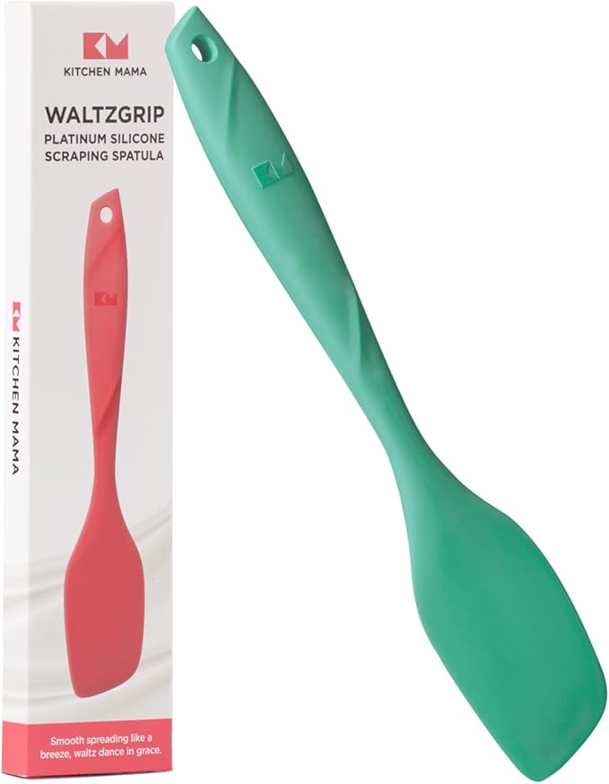 Kitchen Mama WaltzGrip Platinum Silicone Scraping Spatula, Teal