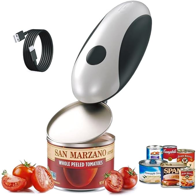 ZEUSORA Electric Can Openers in 2026: Automatic Can Opener Electric with Rechargeable. The Can Opener Creates A Smooth Edge, Making It The Best Gift for Seniors And Kids. White