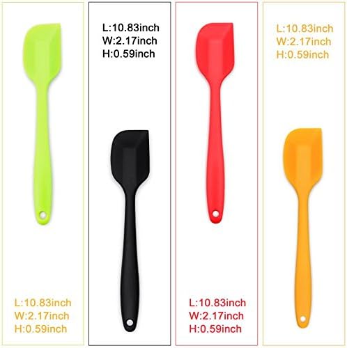 4-Piece Silicone Spatula Set with Stainless Steel Core, Multicolor