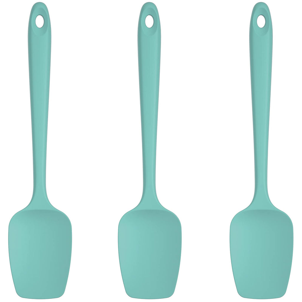 U-Taste Silicone Spoon Spatula Set of 3, 600°F High Heat Temp, Aqua Sky