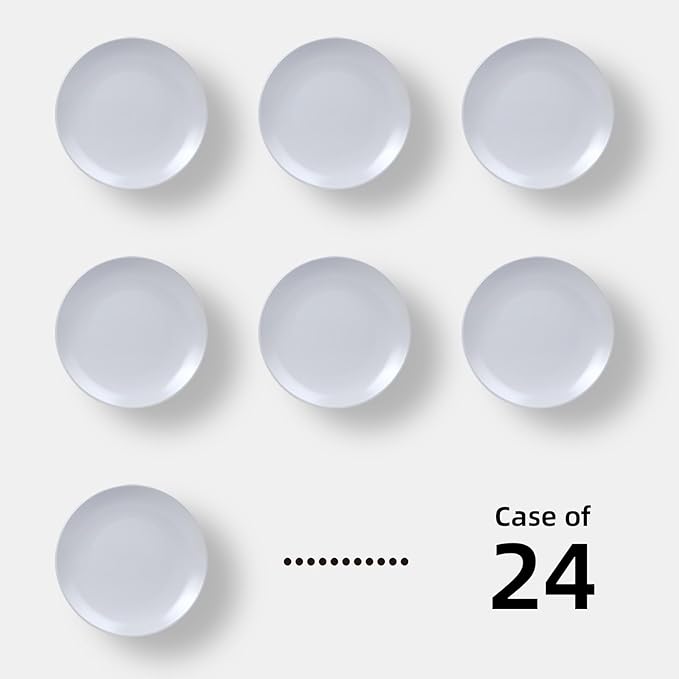 IRESTAURANT PLUS Stoneware Coupe Commercial Grade Dinnerware, Matte White, Plate 9", Case of 24